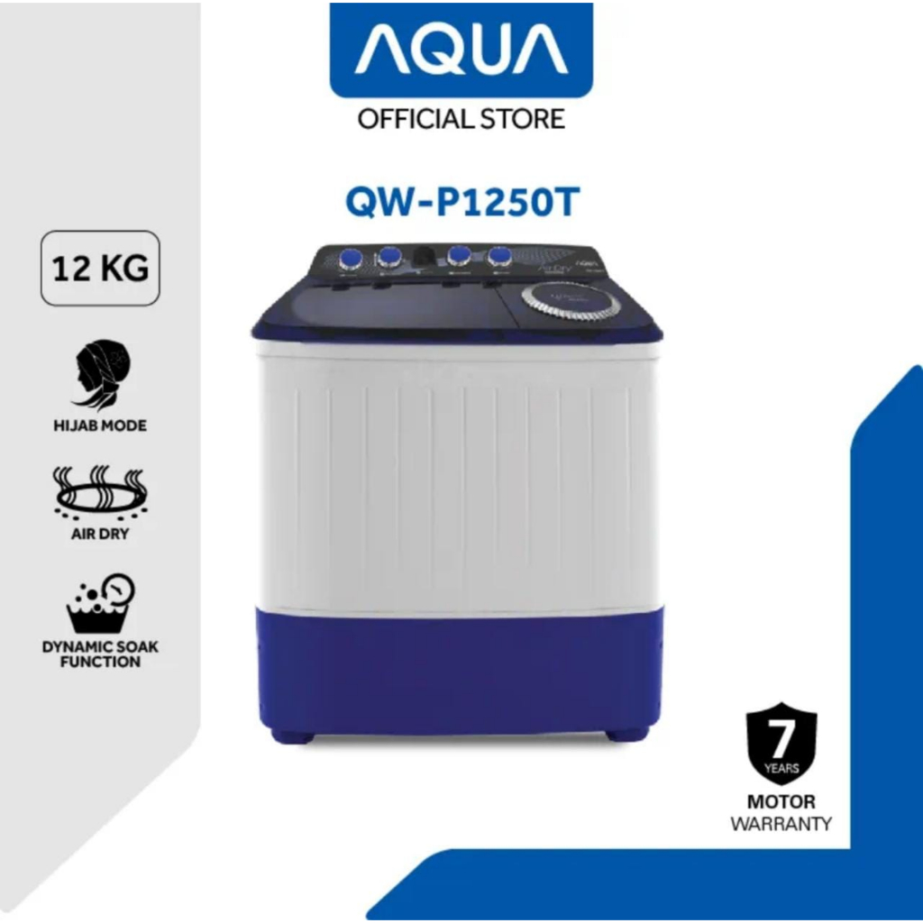 Mesin cuci 2 Tabung AQUA 12kg 1250-XT