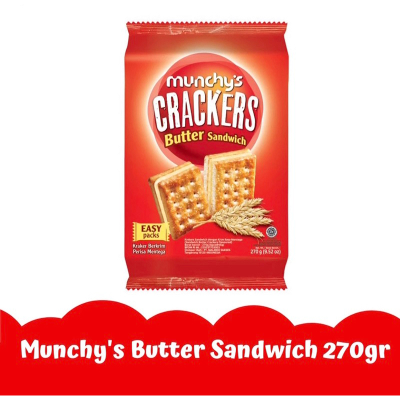 

Munchy’s Sandwich Crackers Vege Calcium Wheat Cracker