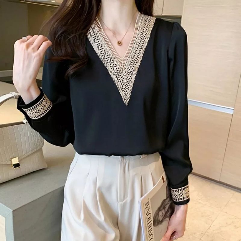 •ECLAIRE• 003 BLOUSE SATIN KOREA WANITA CILLA