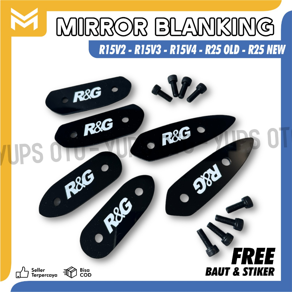COVER TUTUP LUBANG SPION MOTOR VARIASI SPION MIRROR BLANKING R25 OLD NEW R15 V2 R15 V3 R15 V4 SET 2b