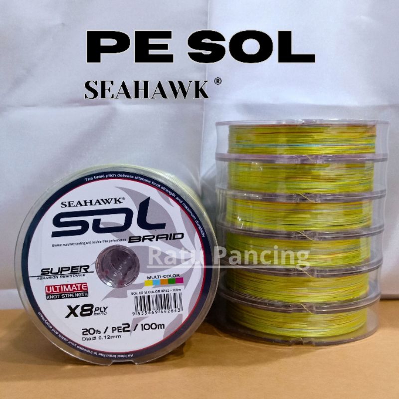Senar PE Sol SEAHAWK X8 Line Braid Multicolor Ultralight