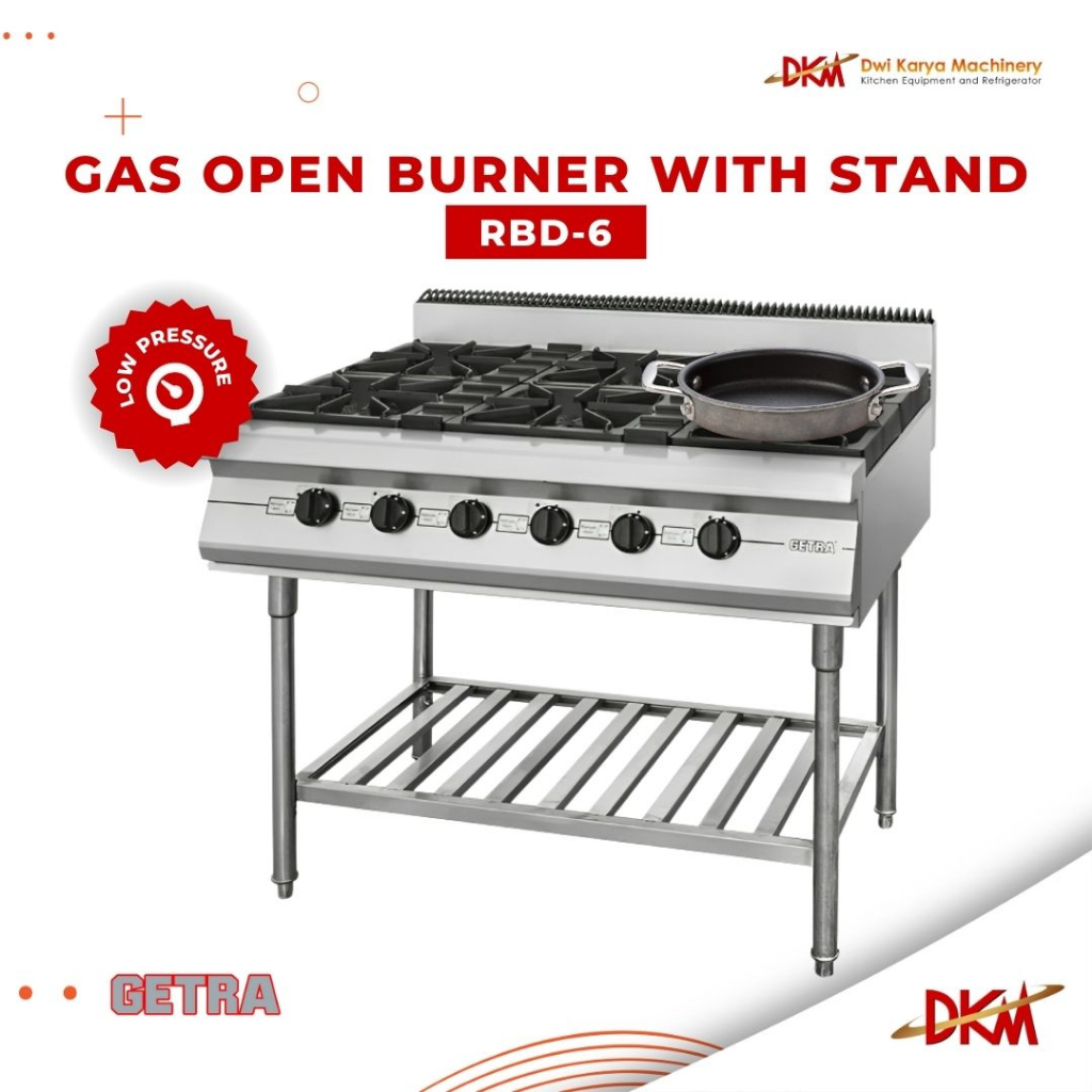 Commercial Gas Open Burner Getra RBD-6 / Kompor Gas Skala Besar
