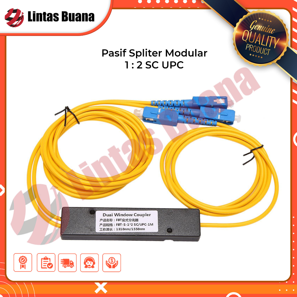 Passive Splitter Modular 1:2 SC UPC Fiber Optic Pasif Splitter 1-2 FTTH FO