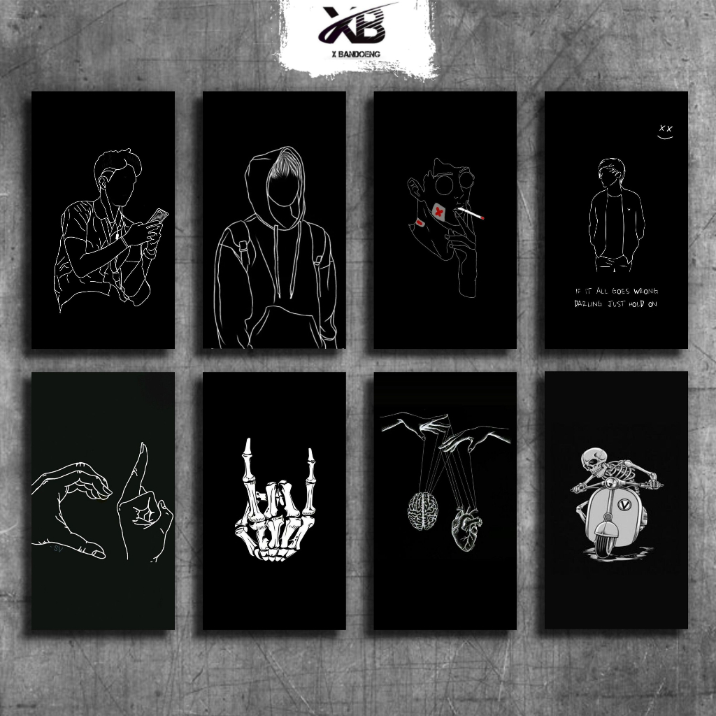 XB 10×20 Hiasan Dinding AESTHETIC BLACK Poster Kayu MDF Motivasi BLACK Wall Decor Rumah Pajangan Dek