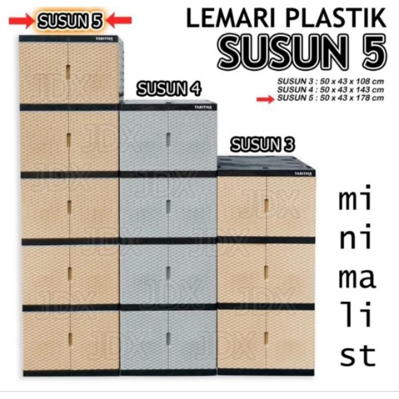 LEMARI TABITHA 4 SUSUN 3 SUSUN / LEMARI PALASTIK JUMBO / LEMARI PAKAIAN MURAH / LEMARI 3 SUSUN / LEM