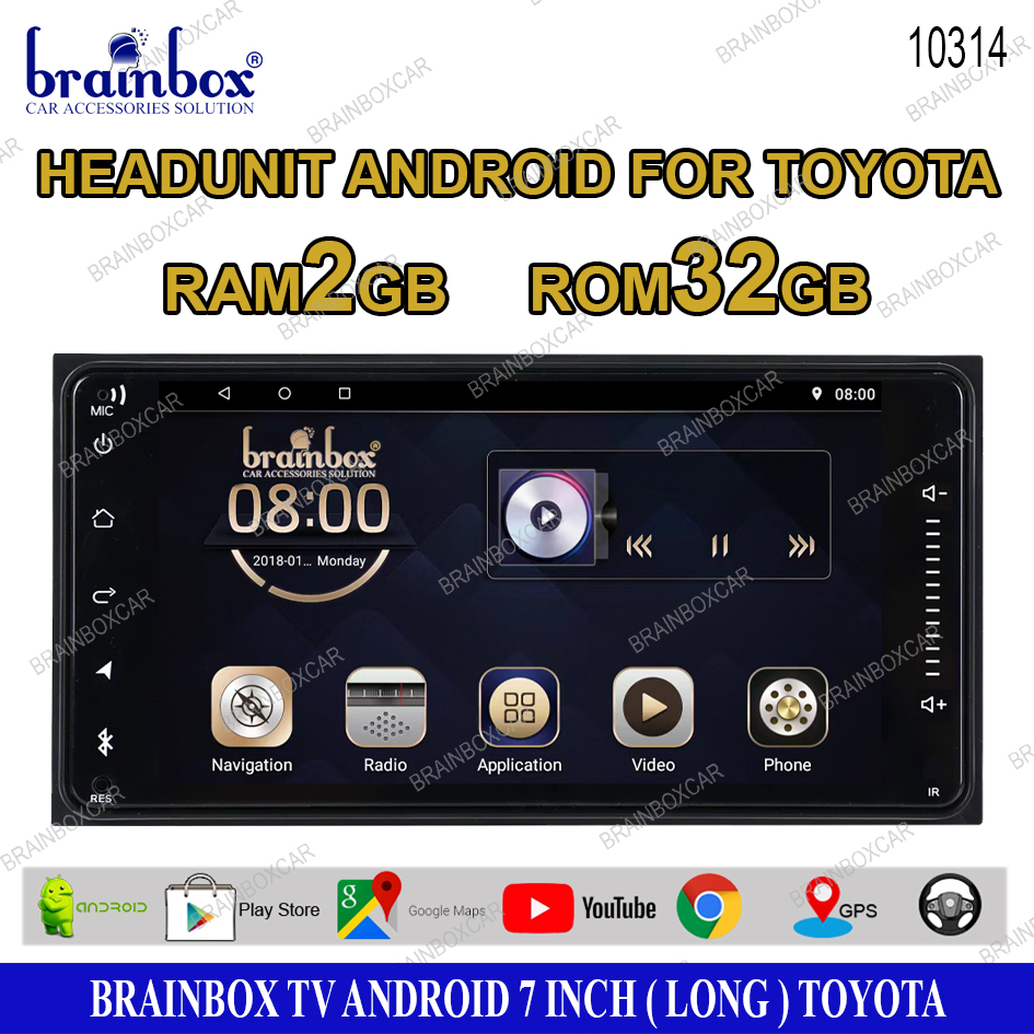 Brainbox Headunit Android 7 Inch Toyota Innova Calya Sigra Head Unit Mobil 2 Din Double Din GPS Wifi