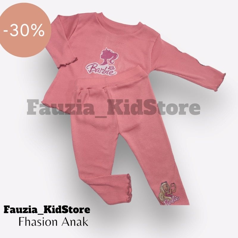 set Baju Anak bahan Rib knit panjang