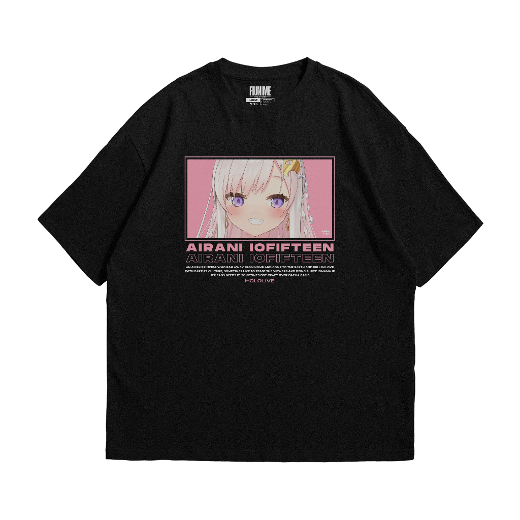 Kaos Distro Hololive Indonesia Airani Iofifteen Lengan Pendek