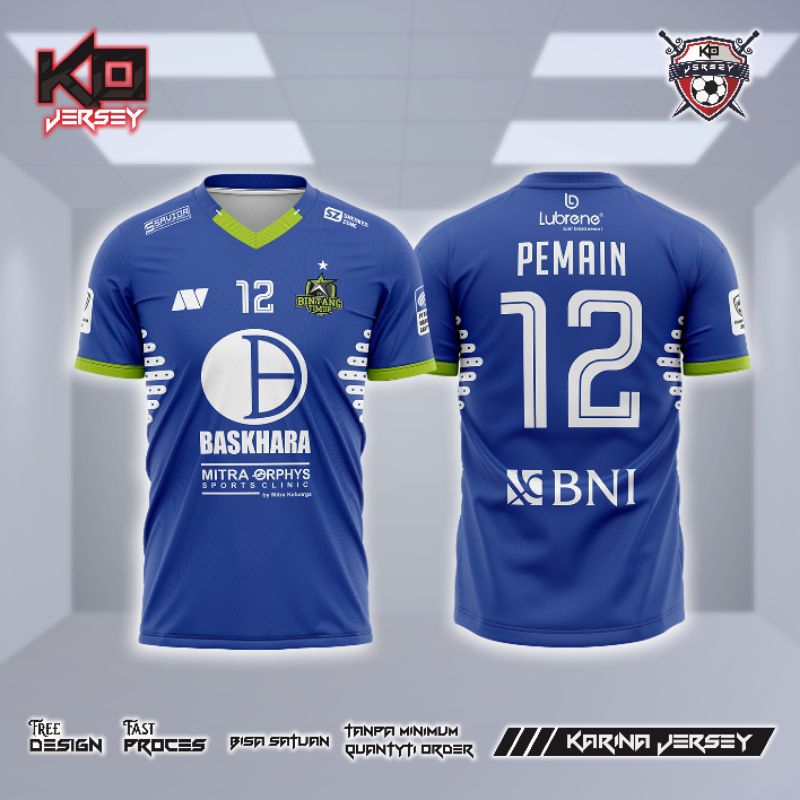 CUSTOM JERSEY FUTSAL BINTANG TIMUR SURABAYA, FULL PRINTING BIRU