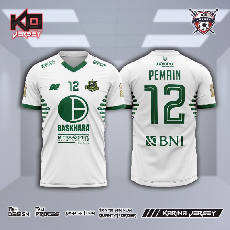CUSTOM JERSEY BINTANG TIMUR SURABAYA, PUTIH FULL PRINTING