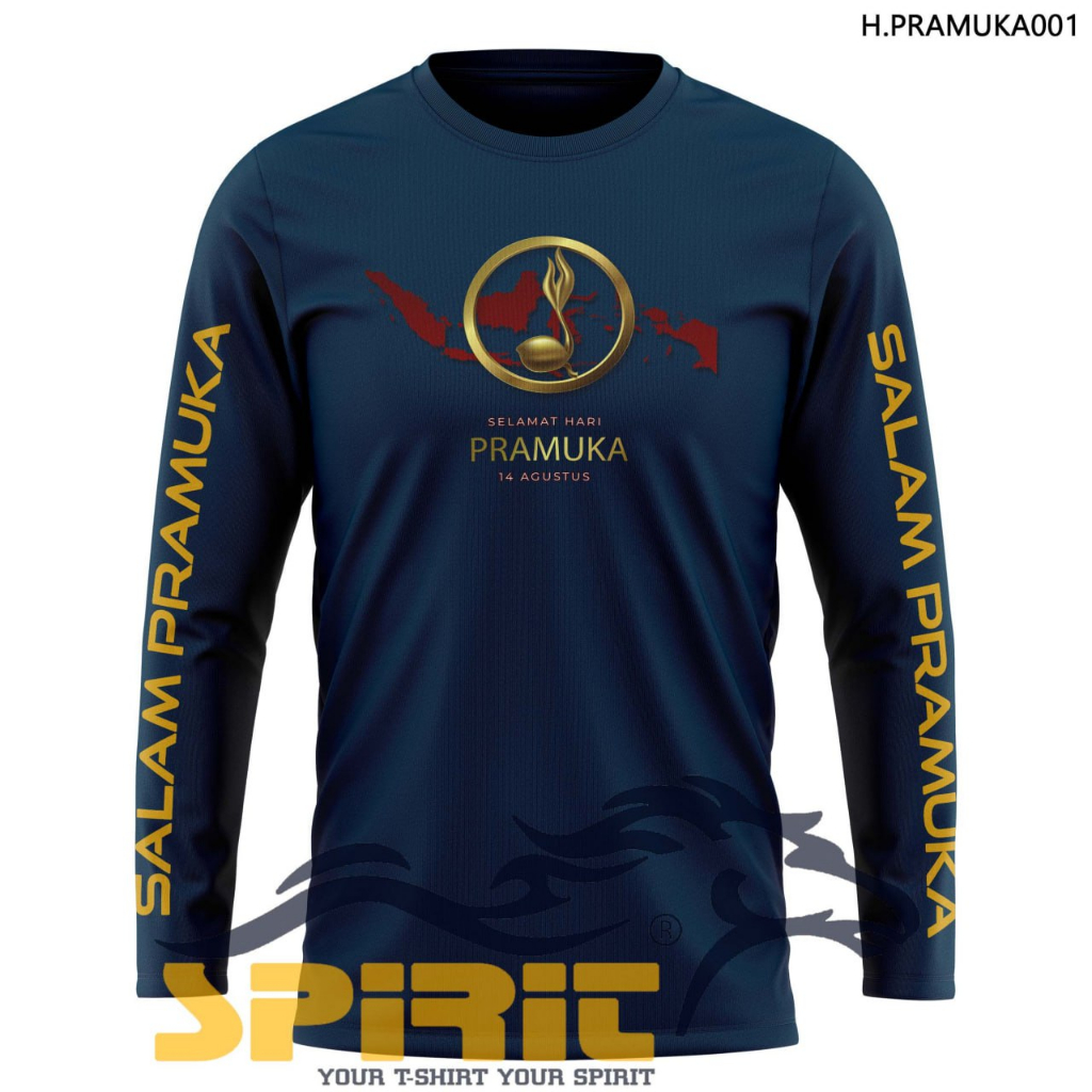 BAJU KAOS HARI PRAMUKA 14 AGUSTUS LENGAN PANJANG ALLSIZE JUMBO KAOS DISTRO COTTON COMBED 24S