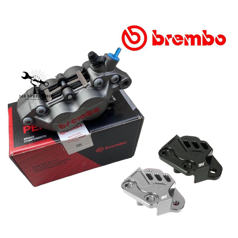 Kaliper 4 Piston Brembo Grey Red Logo For Yamaha Xmax Kaliper Brembo Xmax Disc 300 Mm Grey Red Logo