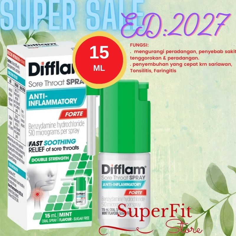 Difflam Forte Sore Throat Spray 15 ml Obat Semprot untuk tenggorokan