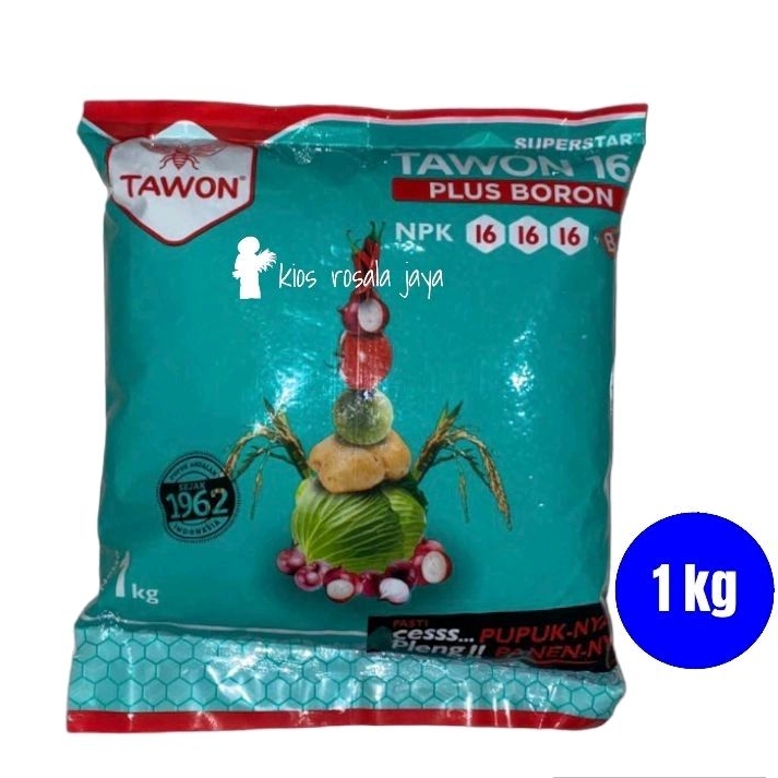 Pupuk NPK TAWON 16 16 16 Plus Boron Kemasan 1 Kg