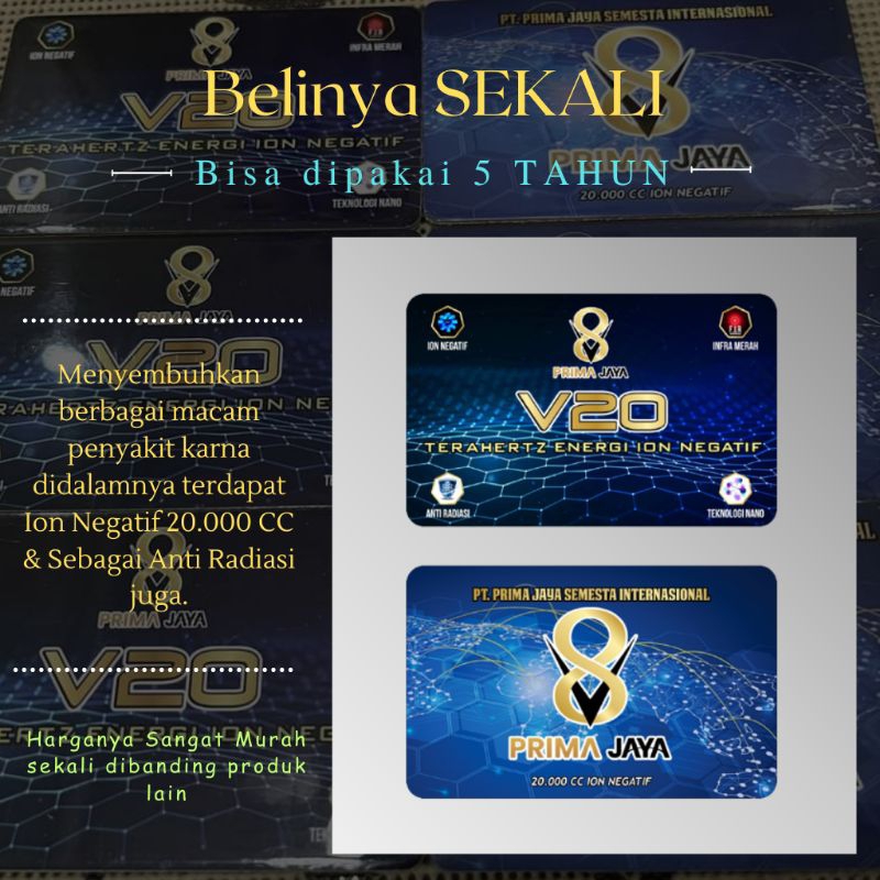 Kartu Ion Nano Energy Negatif Xtra Card Original V20 20.000 CC Ion Negatif Terahertz / Terapi Gelomb