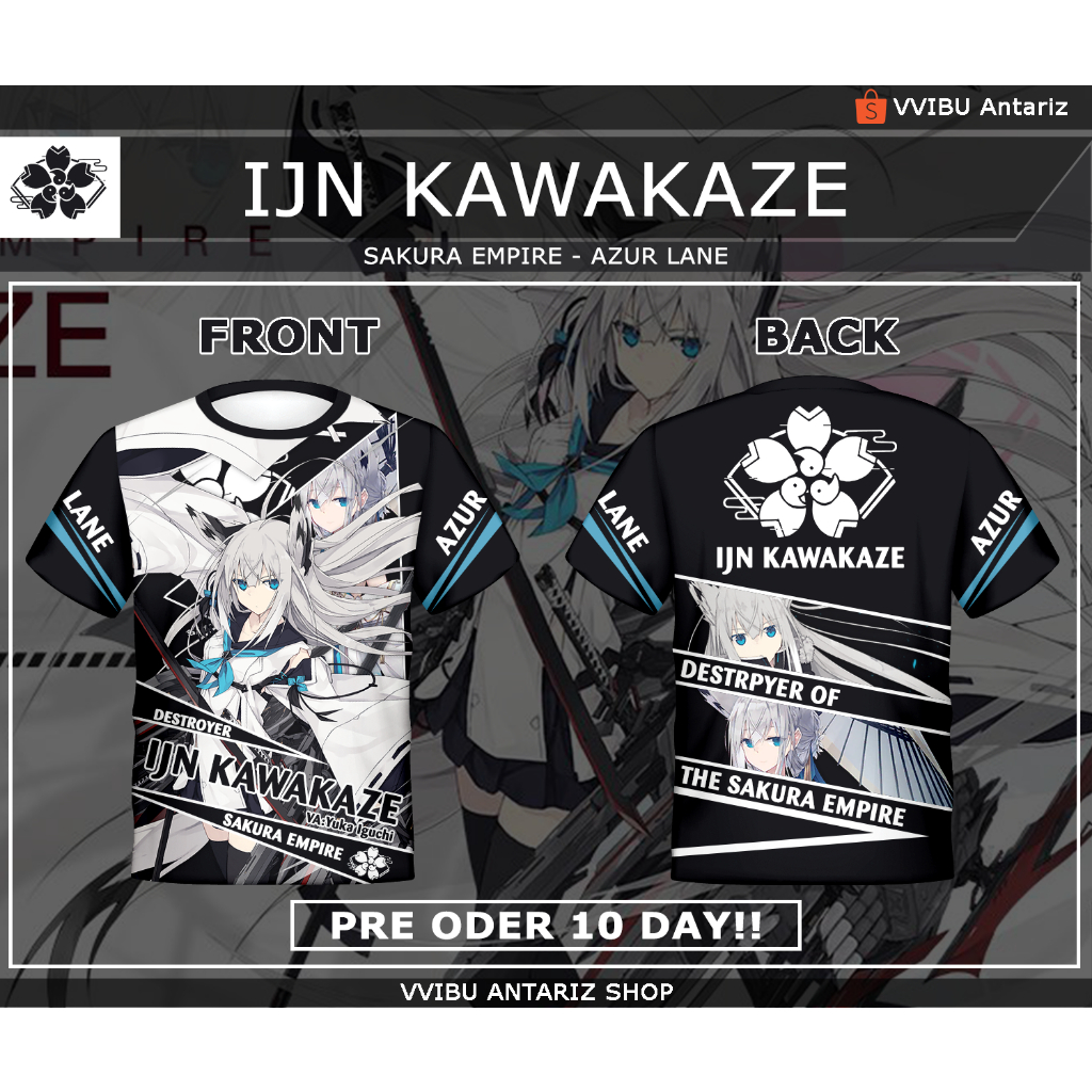 Kaos Fullprint Anime Azur Lane IJN Kawakaze