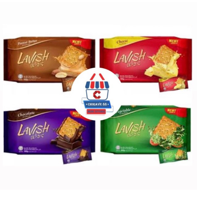 

SHOON FATT LAVISH Sandwich All Variants 180g | Chocolate Sandwich Cookies | Vegetable Biscuit Crackers | Cheese Sandwich Cookies | Peanut Butter Sandwich Cookies