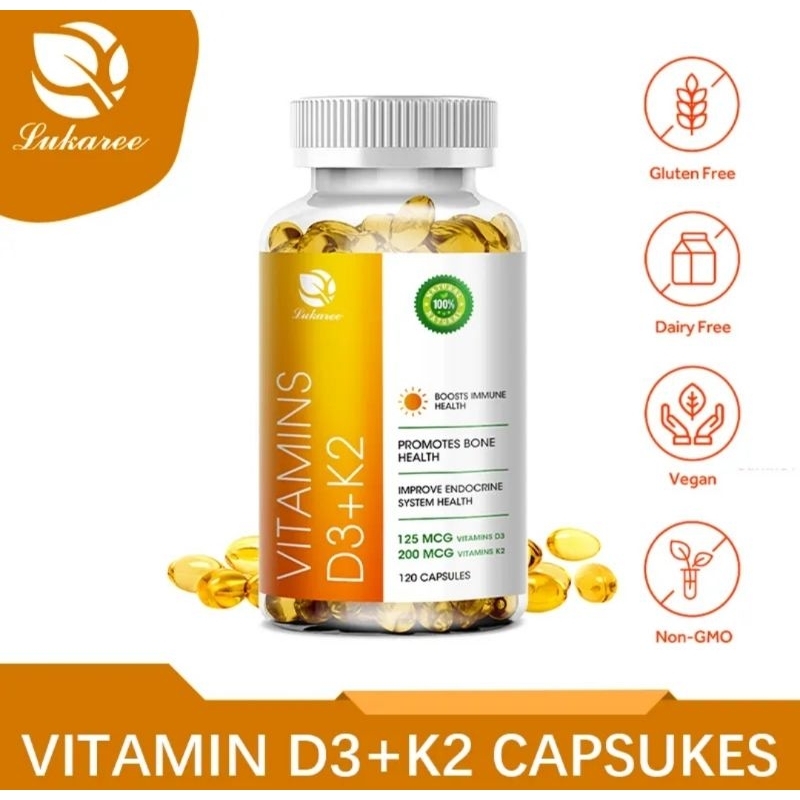 LUKAREE VITAMIN D3 + K2 5000IU MENJAGA KESEHATAN TUBUH TULANG DAN GIGI