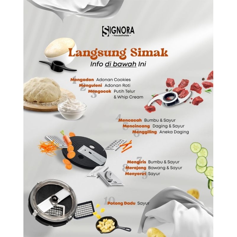 food pro Signora with cubic cutter