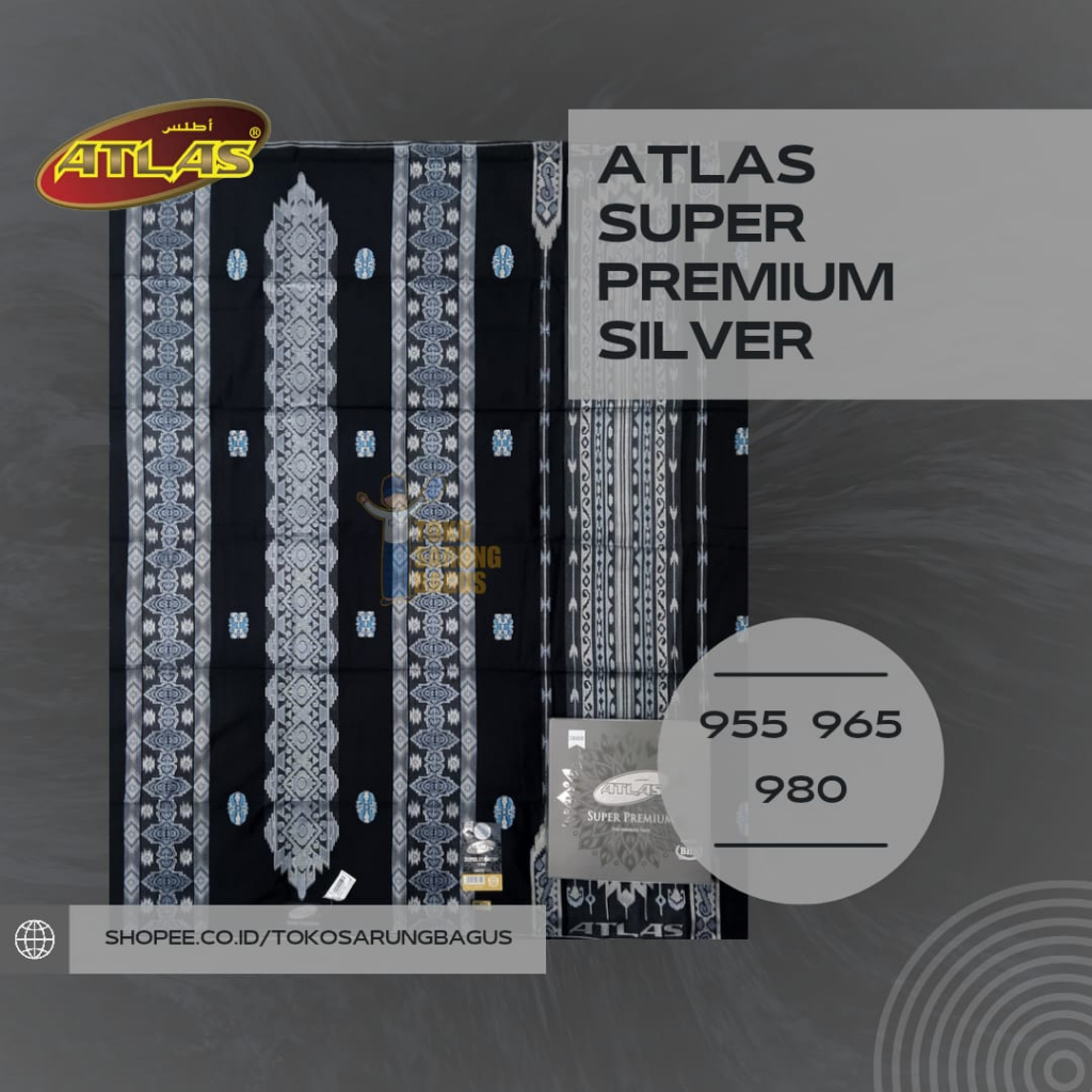 Sarung Atlas Super Premium 965 Silver Warna Hitam