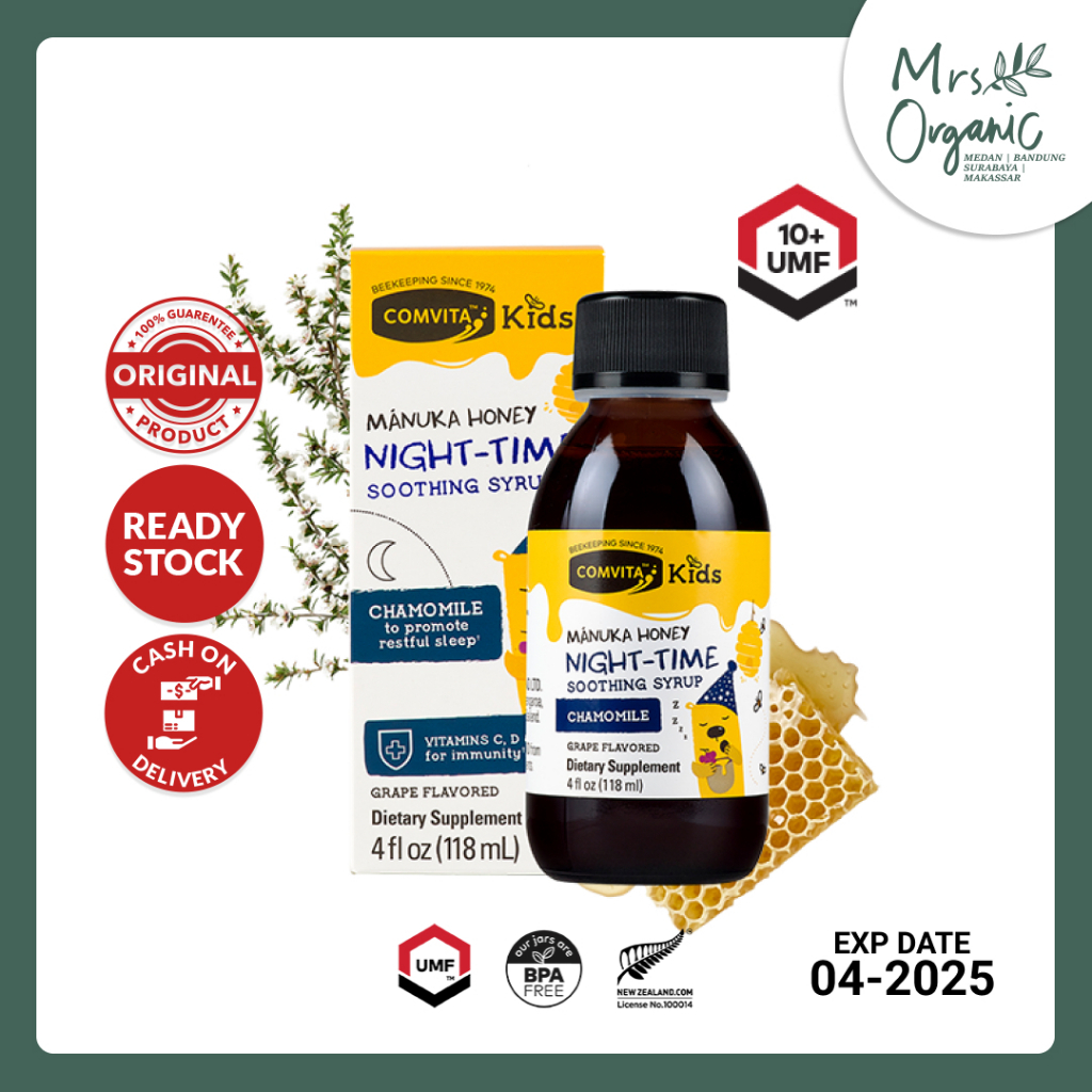 Comvita Kids Night Time Soothing Syrup with Chamomile UMF 10+ 118 ml Sirup