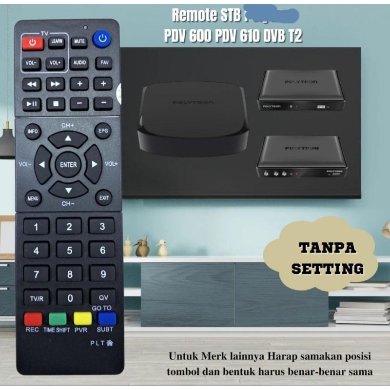 Remot Remote pengganti STB POLYTRON PDV 600 PDV 610 T2