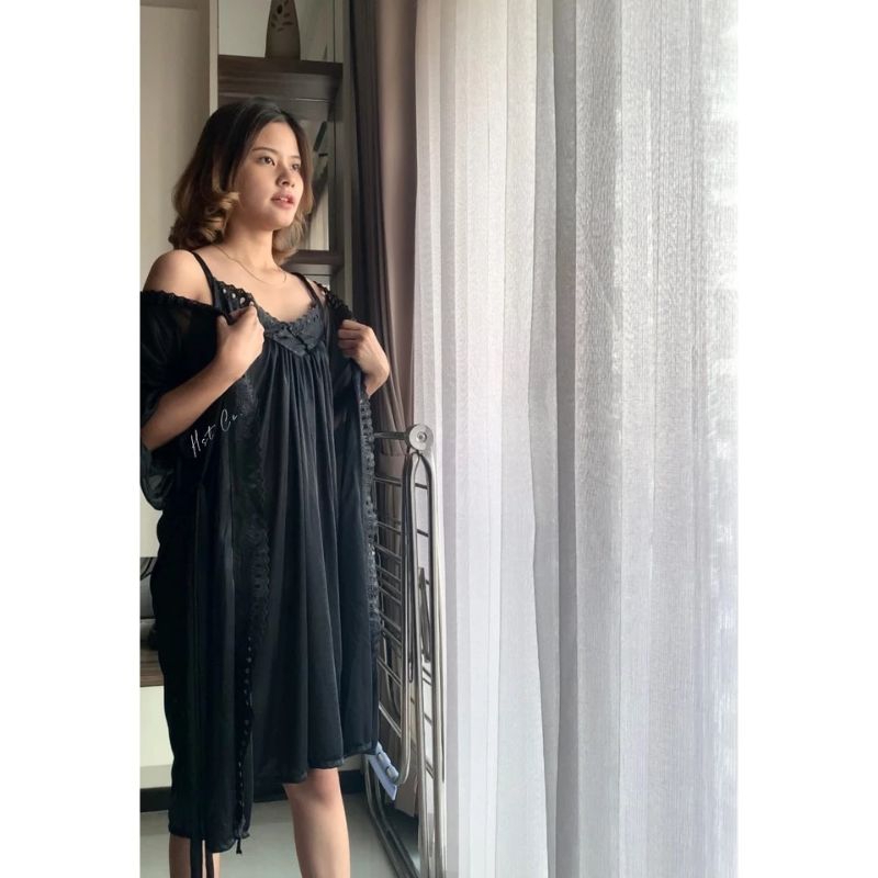 Kimono Tidur Hst (Include Daster Singlet) 'Black Panam