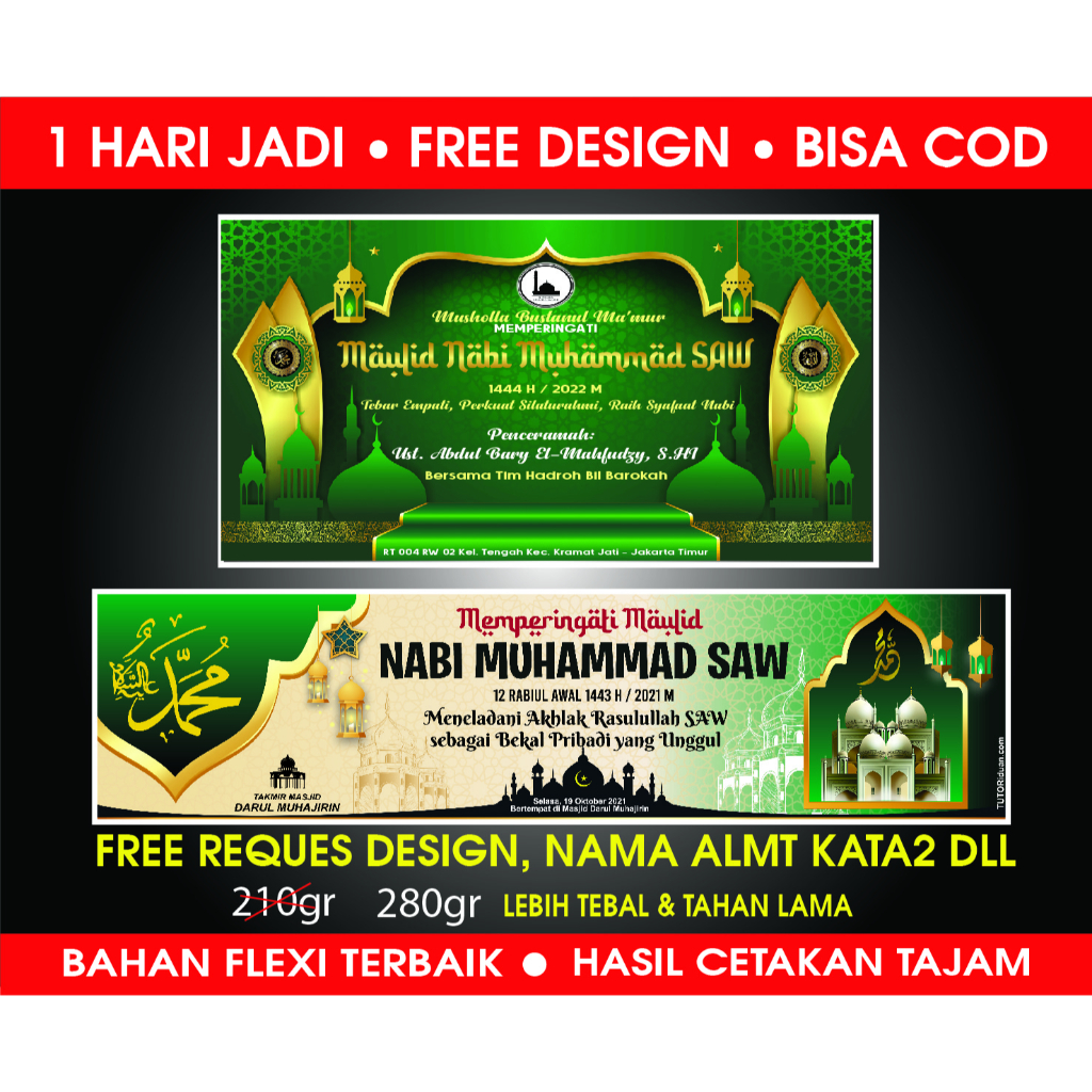 SPANDUK MAULID NABI / BANNER MAULID NABI