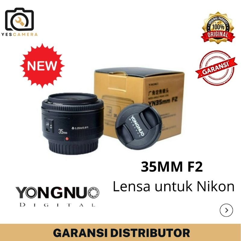 LENSA YONGNUO YN 35MM F2 FOR CANON / Nikon AUTO FOKUS NEW