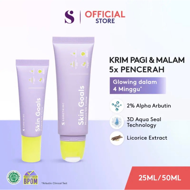 [READY] SOMETHINC Paket Moisturizer Kulit Cerah - Krim Pagi & Malam 5x Pencerah -  (SKIN GOALS Moist