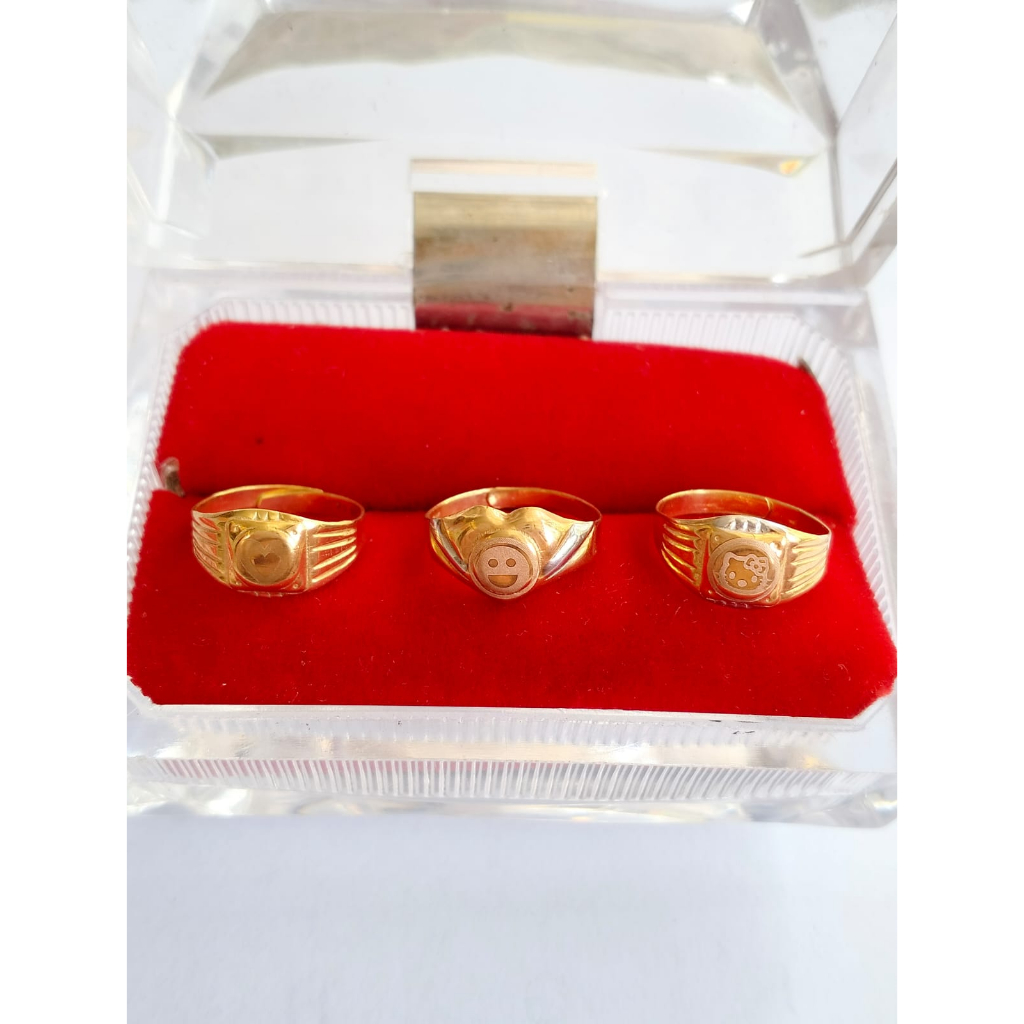 Cincin anak emas asli bisa diatur ukuran adjustable cincin anak perempuan cincin bayi laki laki kado jenguk bayi