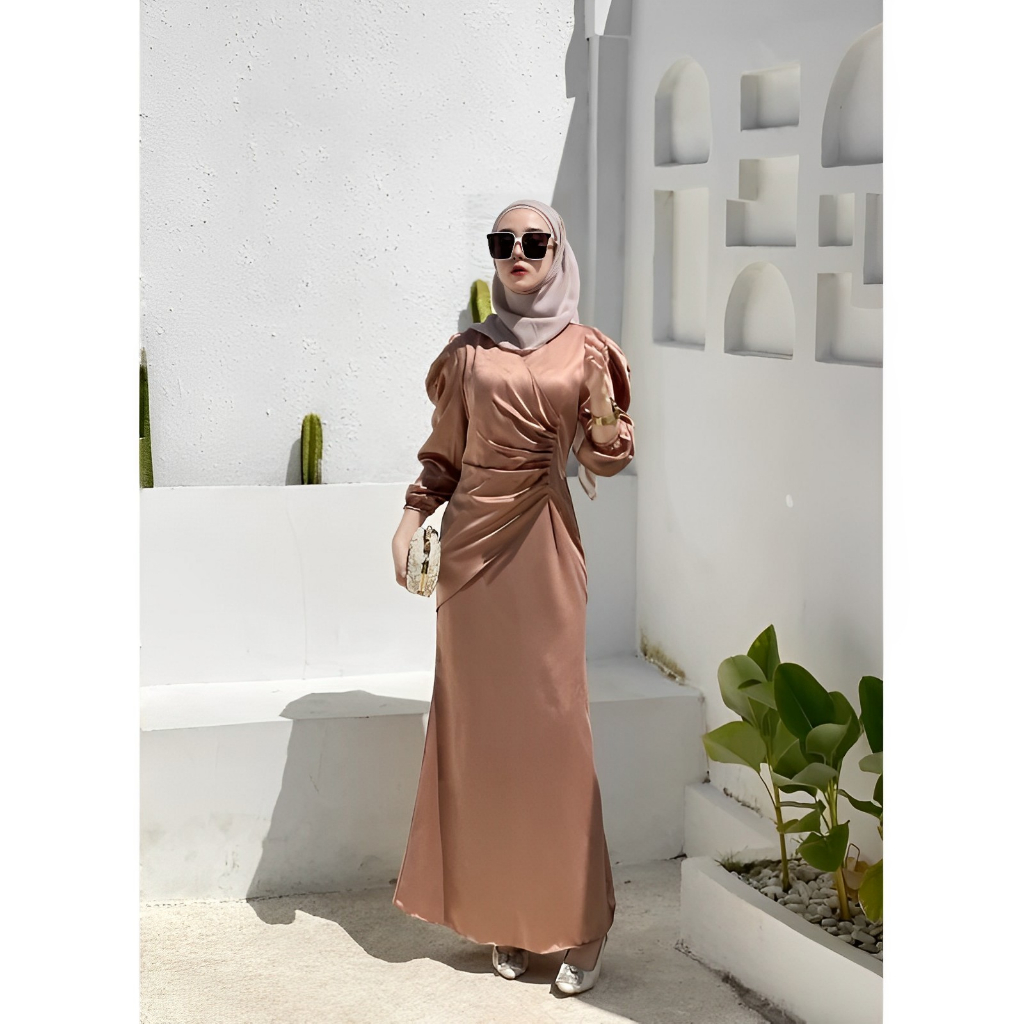 Fayra Dress - Dress maxmara Silk Dress Satin Silk Gamis Remaja Dewasa Dress Kekinian Dress Satin