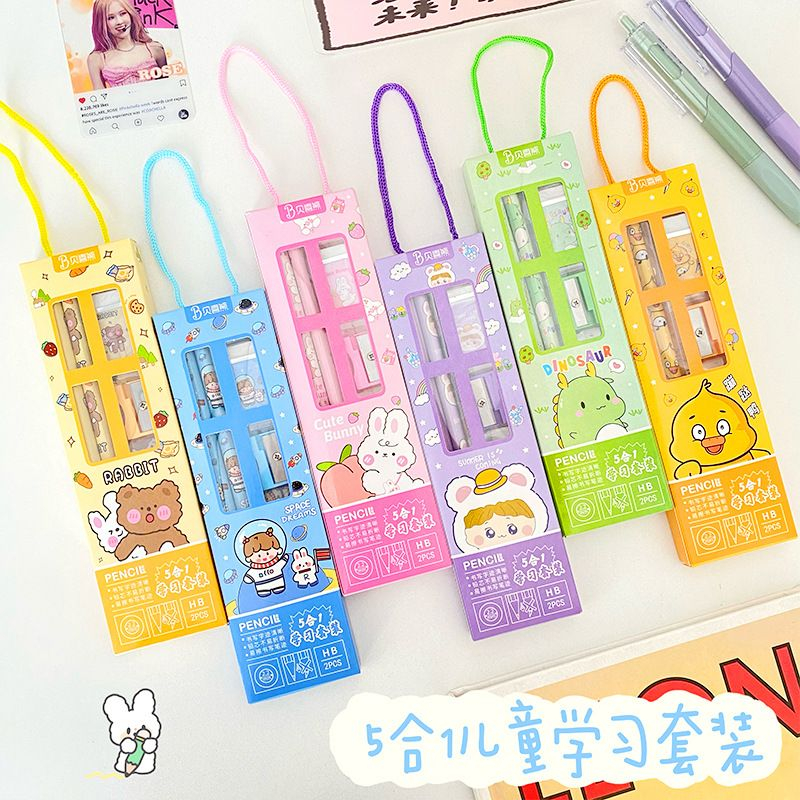 

ozozshop - Stationary Set Box Karakter Lucu 5 in 1 #ST037 / Alat Tulis Anak Set / Alat Tulis Sekolah / Perlengkapan Alat Tulis