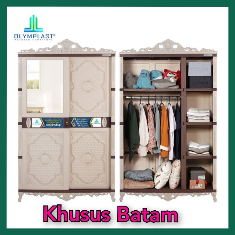 Olymplast Lemari pakaian plastik pintu sliding/lemari baju OLYMPLAST OTC SLIDING CLASSIC [KHUSUS BAT