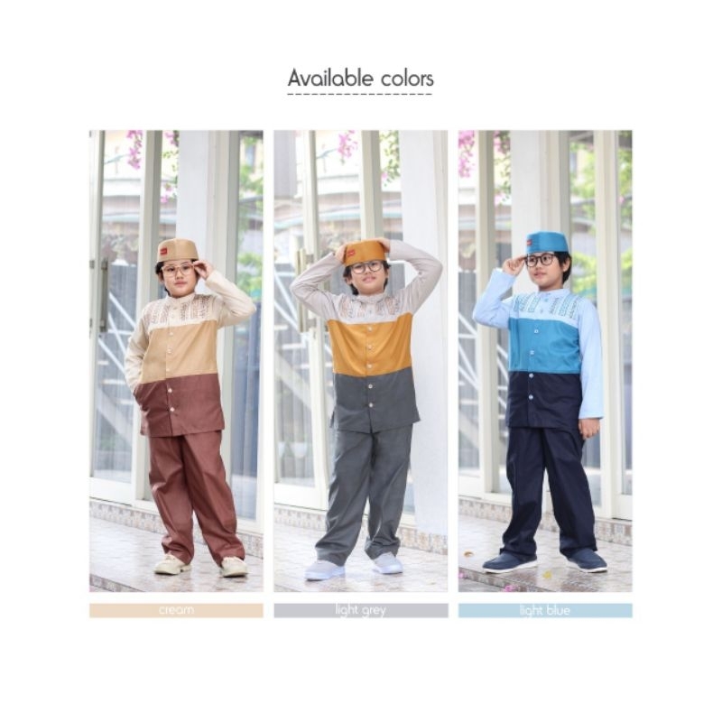 Baju Takwa Anak Dannis TAPL 1103 Busana Muslim Anak Laki-laki Lengan Panjang Koko Katun Bordir Cowok