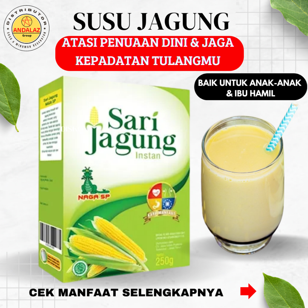 

Susu Jagung NAGA SP 250g - Sari Jagung Kaya Akan Manfaat Untuk Menjaga Kesehatan Kulit Serta Mengatasi Penuaan Dini - Menjaga Kesehatan Tulang Dan Gigi - Meningkatkan Kekebalan Tubuh Anak - Menjaga Kesehatan Mata - Membantu Proses DIET Sehat