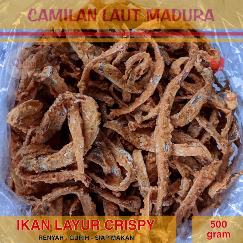 

IKAN LAYUR CRISPY RENYAH GURIH Siap Makan Camilan Laut Madura Oleh Oleh Khas Asli Alami 500 gram Cemilan Fresh Murah Hemat Ekonomis Qday Classic Surabaya Kerupuk Keripik Kerupuk Keipik