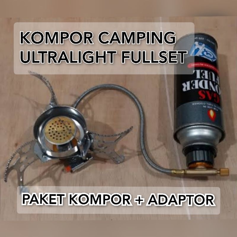 (Full set) Kompor Camping Windproff Ultralight High Power 6000watt portabel + ADAPTOR