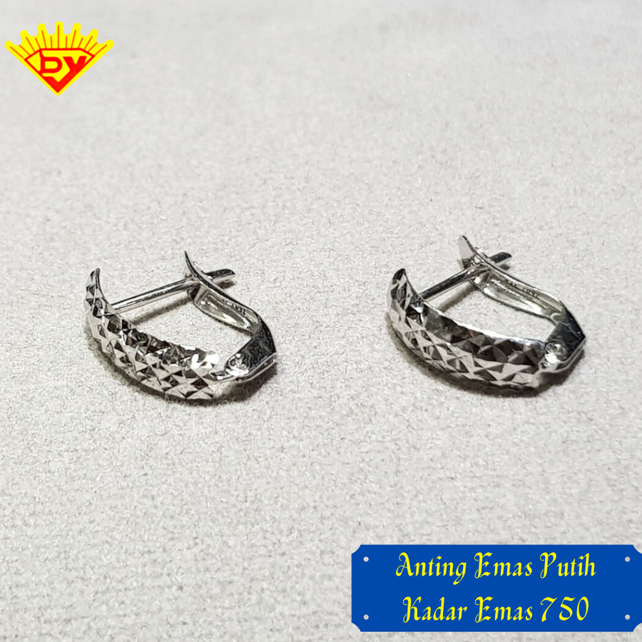 Anting Emas Putih 417 Kadar Emas 750