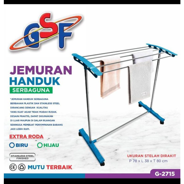 CHS Rak Jemuran Handuk Dengan Roda dan Tanpa Roda Portable Serbaguna Gsf