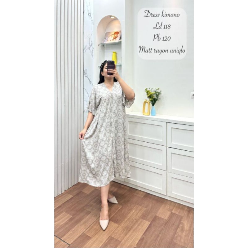 Daster Rayon Motif Kimono Jumbo Viral