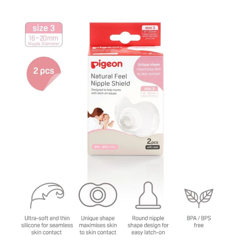 Pigeon - Nipple Shield Pigeon / Natural Feel Nipple Shield / Penyambung Puting Pigeon / Sambungan As
