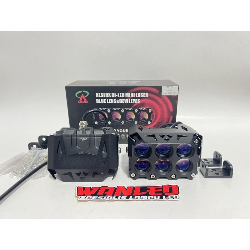 SQL 6 MATA AESLUX BL 70 | LAMPU SOROT MINI LASER GUN SQL 6 MATA AESLUX BL 70 BLUE LENS 70 W X 2 140 