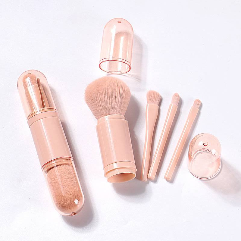 YH PORTABLE TELESCOPIC 4PCS BRUSH MAKEUP SET BRUSH TRAVEL KUAS MAKEUP BRUSH SET EYE SHADOW BRUSH