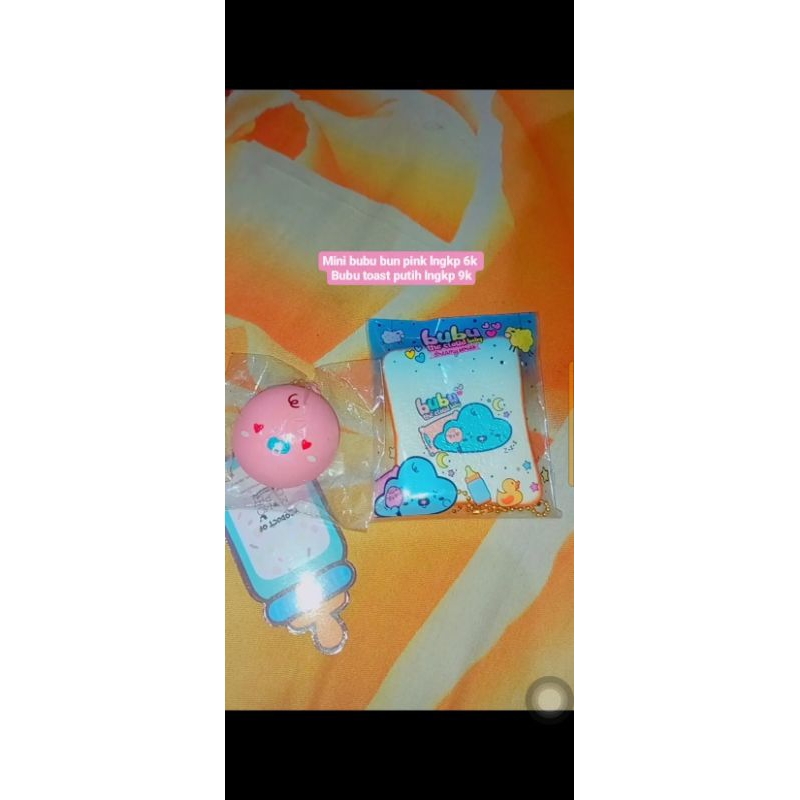 flash sales squishy LICENSED mini bun momo cuppy+bubu toast putih BACA DESKRIPSI