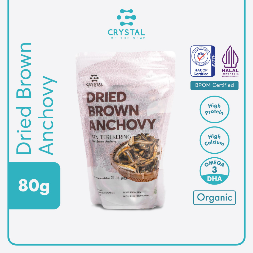 

Crystal of the Sea Dried Brown Anchovy ( 80 GR ) / Ikan Teri Jengki Kering MPASI NON Pengawet