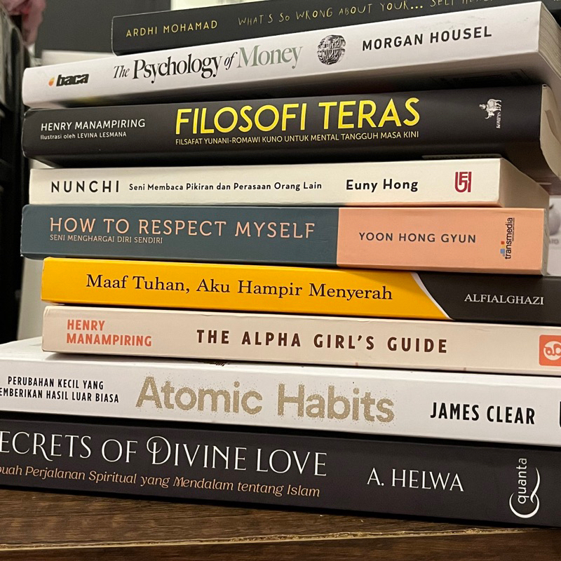 [BEST SELLER] PRELOVED MURAH ORIGINAL BUKU FILOSOFI TERAS, THE PSYCHOLOGY OF MONEY, NUNCHI, ATOMIC H