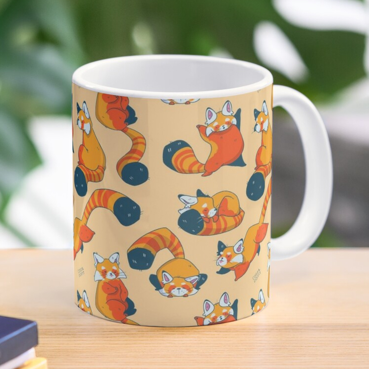 Gelas Keramik Gambar Red Panda Romp