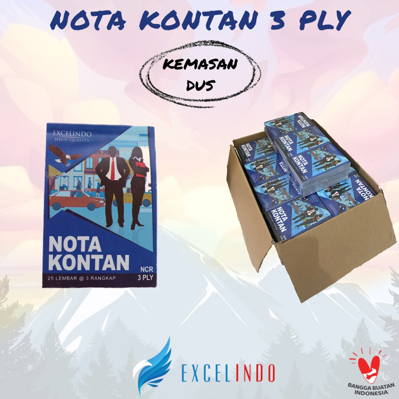 

(1 DUS/ISI 240 PCS) Buku Nota Kontan 3 ply NCR merk Excelindo