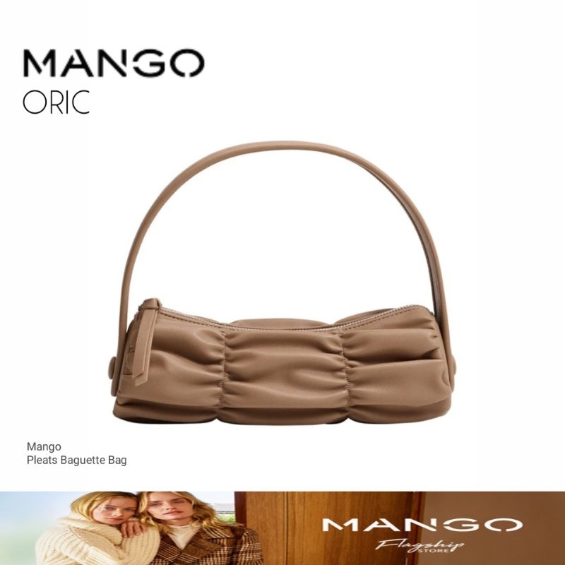 Mango Pleats Baguette Bag original